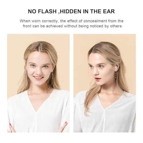 Xmenha Invisible Wireless Earbuds Bluetooth 5.0 Mini Discreet Tiny Earpiece with Charging Case for Small Ears & Sleeping - Yellow thumbnail 7