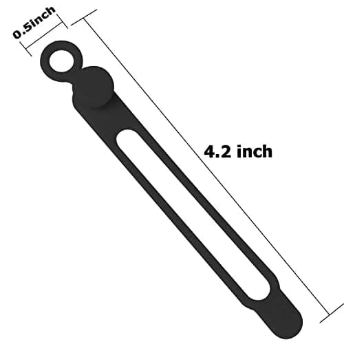 Nearockle Silicone Cable Ties, 16 Pcs, Black | Reusable, Elastic & Multifunctional Cable Organizer thumbnail 2