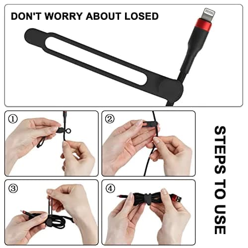 Nearockle Silicone Cable Ties, 16 Pcs, Black | Reusable, Elastic & Multifunctional Cable Organizer thumbnail 3