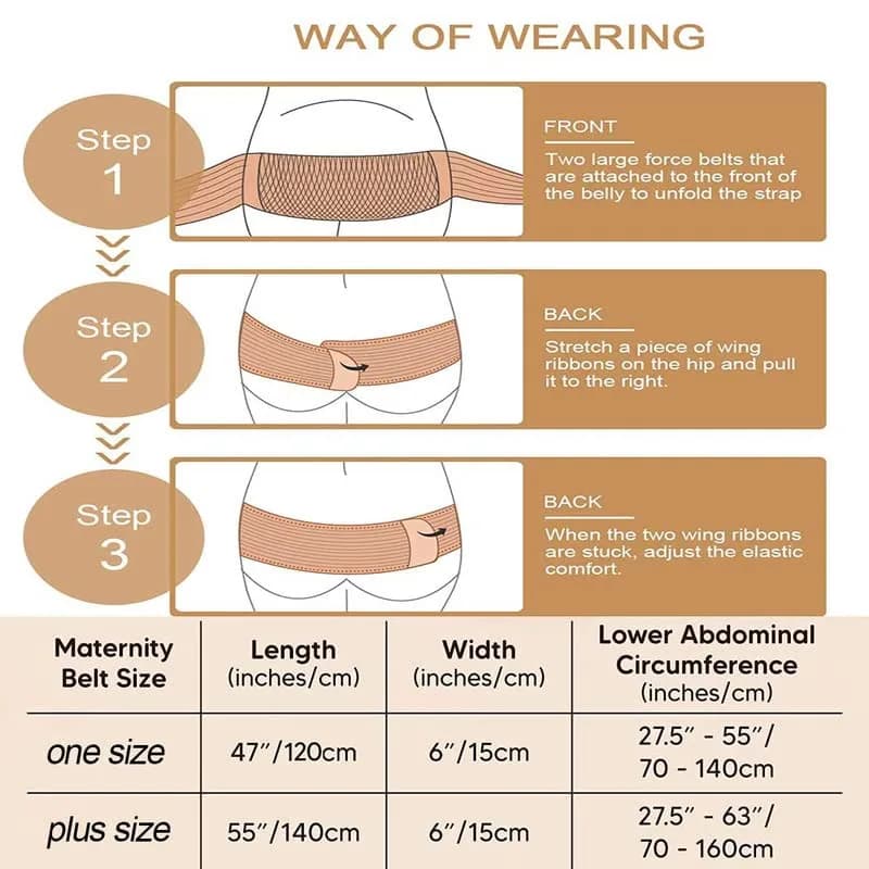 AIWITHPM Pregnancy Support Belt for Back Pain Relief | 27.5"-55" Adjustable Size thumbnail 4