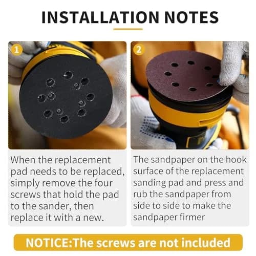 Gnellkoor 5 Inch Orbital Sander Pad Replacement for DeWalt DWE64233 & N329079 | Durable Engineering Plastic & Soft Rubber Construction thumbnail 4