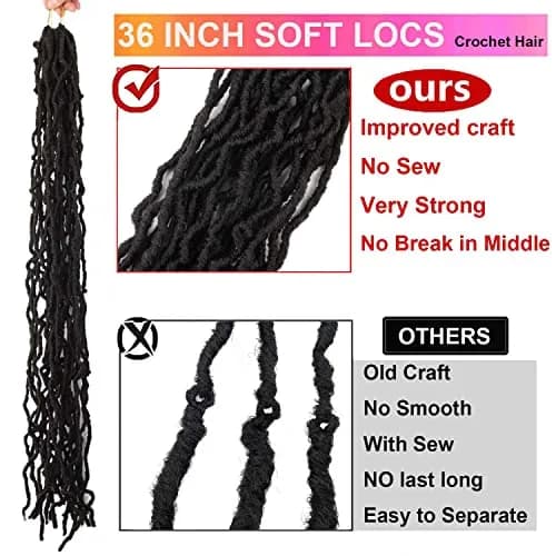 Datuoda 36 Inch Soft Locs 6 Packs | Trendy Faux Locs for Black Women (36 Inch, 6 Packs) thumbnail 2