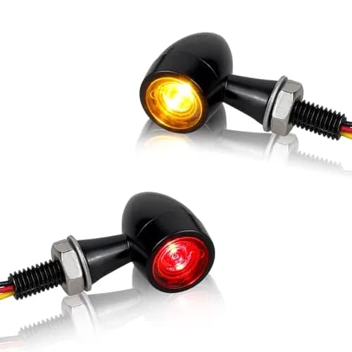 QUASCO Motorcycle LED Turn Signals Amber/Red | Universal 12V Blinkers for Harley Honda Suzuki Yamaha thumbnail 1