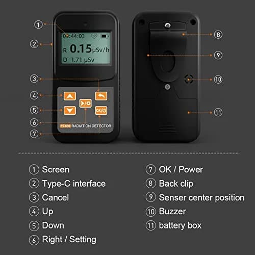 MOESAPU FS-600 Nuclear Radiation Detector Geiger Counter with Click Sound | 145g (5.1 oz) thumbnail 7