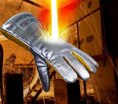 SpecxArmor Graywolf Heat Resistant Welding Glove Large | Fireproof, Kevlar & Leather | 1472°F thumbnail 7