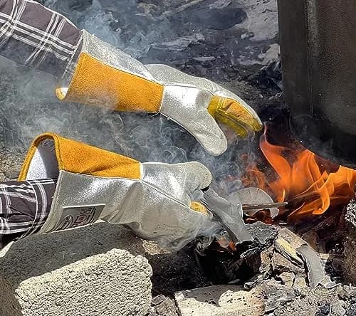 SpecxArmor Graywolf Heat Resistant Welding Glove Large | Fireproof, Kevlar & Leather | 1472°F thumbnail 8