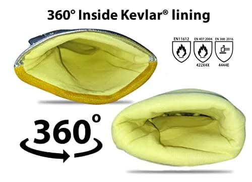 SpecxArmor Graywolf Heat Resistant Welding Glove Large | Fireproof, Kevlar & Leather | 1472°F thumbnail 9