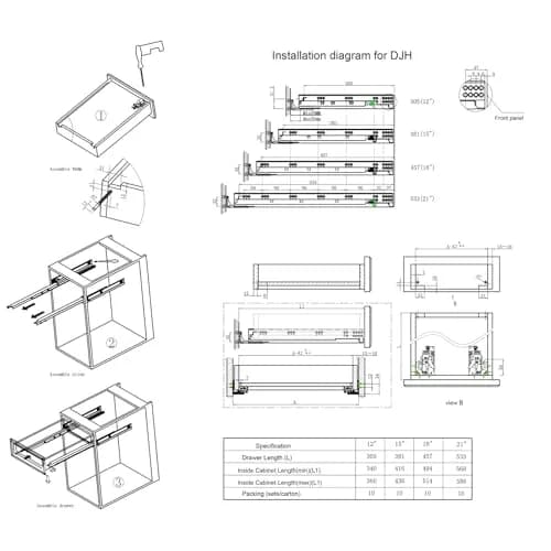 Betesy Hardware 6 Pairs 15 Inch Undermount Soft Close Drawer Slides | Heavy Duty, Silent Operation thumbnail 7
