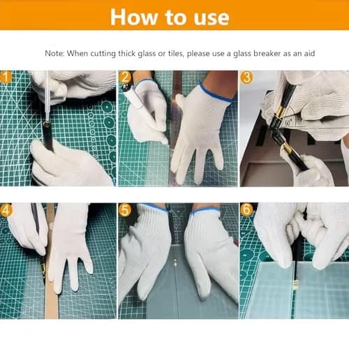 TAMUFU Glass Cutter Tool with Automatic Oil Feed, 2-20mm Cutting Range | 3 Carbide Tips & Ergonomic Handle thumbnail 6