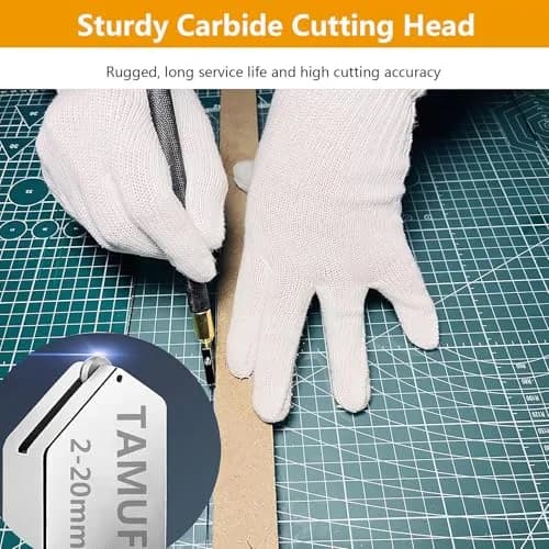 TAMUFU Glass Cutter Tool with Automatic Oil Feed, 2-20mm Cutting Range | 3 Carbide Tips & Ergonomic Handle thumbnail 2