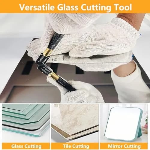 TAMUFU Glass Cutter Tool with Automatic Oil Feed, 2-20mm Cutting Range | 3 Carbide Tips & Ergonomic Handle thumbnail 3