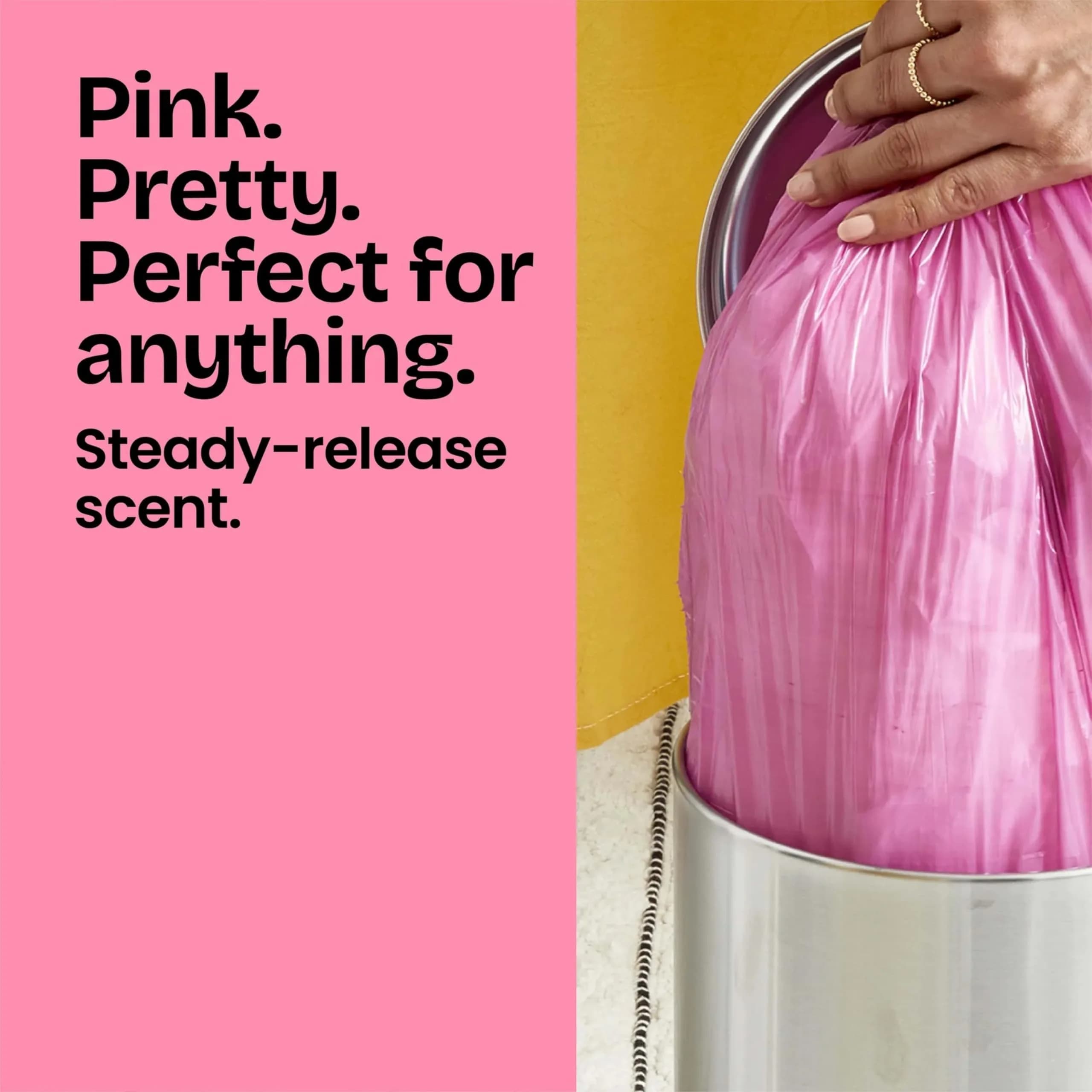Glad Small Trash Bags 4 Gallon, Cherry Blossom Scented - 34 Count Drawstring Bags | Odor Resistant - view 2
