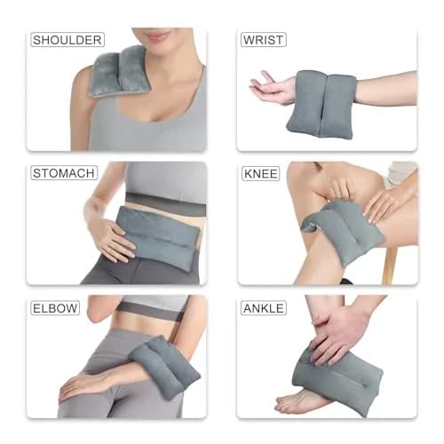 Atsuwell Microwave Heating Pad 6 x 11'' Grey | Moist Heat Pack for Cramps & Joint Relief thumbnail 3