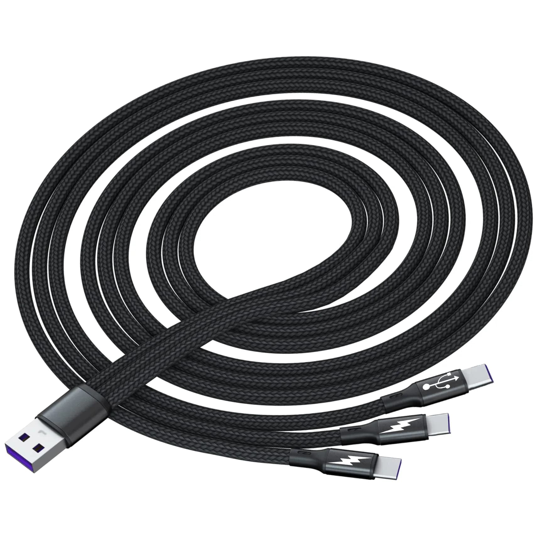 GELRHONR 2-Pack USB C Splitter Cable 120cm (47.2in) | 3-in-1 Fast Charging & Data Transfer — 1.2M