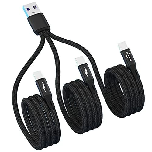 GELRHONR USB C Splitter Cable,3-in-1 Nylon Braided,3.9FT,Fast Charge 5A,Compatible with Android & More thumbnail 8