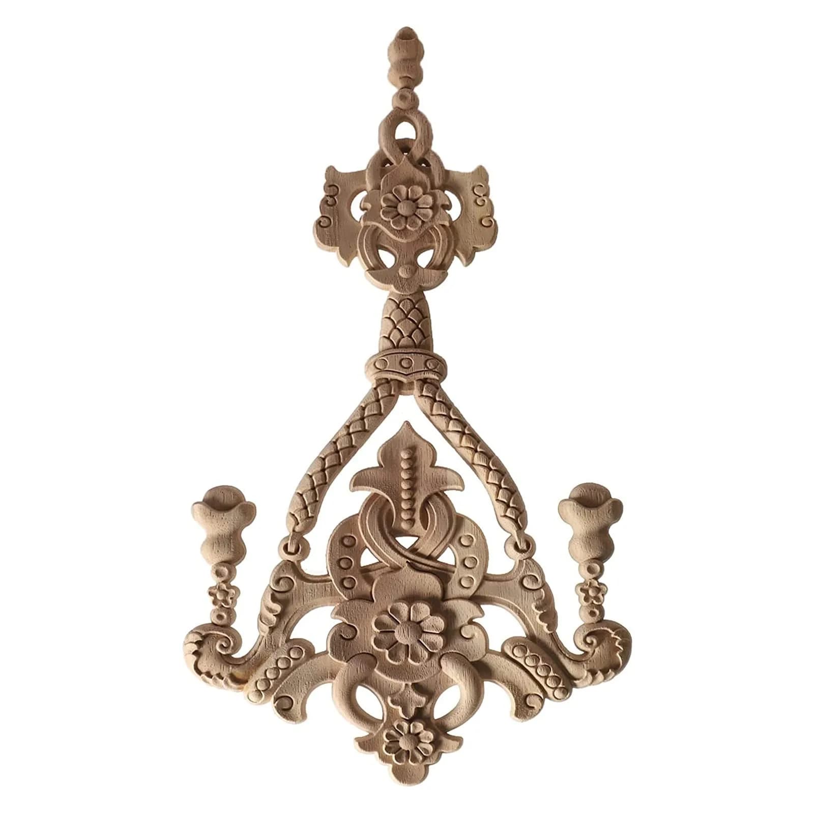 Beoot Wood Carved Corner Furniture Onlay Applique 38x19cm (14.96x7.48inch) | European Style Home Decor — Color10