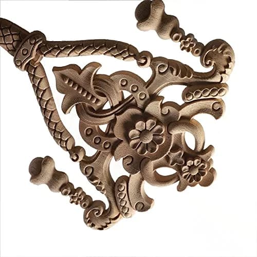 Beoot Wood Carved Corner Furniture Onlay Applique 38x19cm (14.96x7.48inch) | European Style Home Decor thumbnail 4