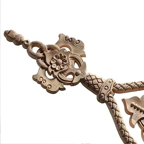 Beoot Wood Carved Corner Furniture Onlay Applique 38x19cm (14.96x7.48inch) | European Style Home Decor thumbnail 3