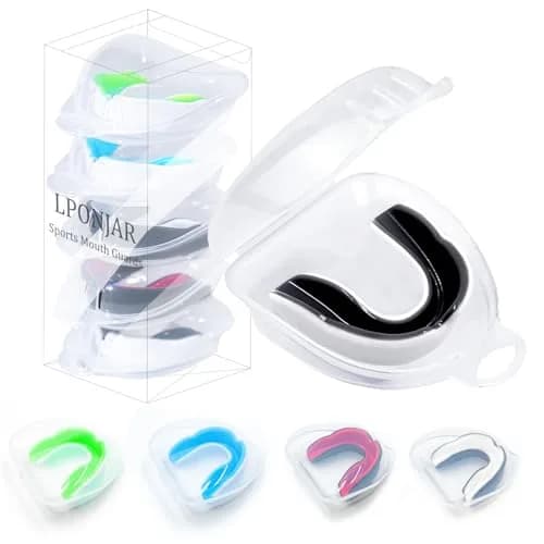LPONJAR Moldable Sports Mouth Guard for Toddler Kids Youth, 5 Pack Medium (7-14 Year old) | Boil-and-Bite Fit for Football, Basketball, Boxing thumbnail 1