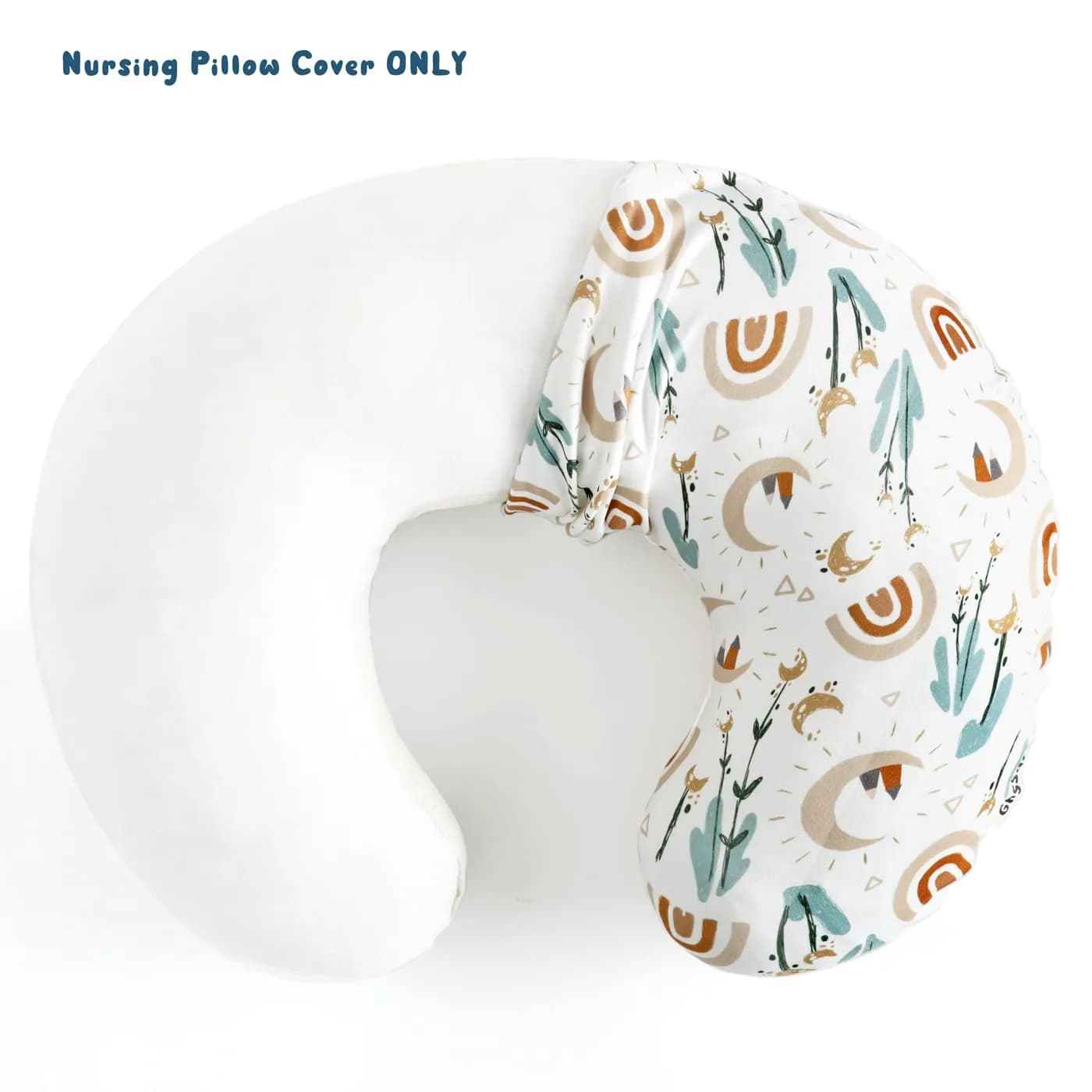 GRSSDER Nursing Pillow Cover Rainbow Pattern | Stretchy Minky Removable Slipcover for Breastfeeding Pillows - view 6
