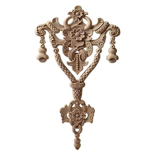 Beoot Wooden Corner Applique 40x23cm | Elegant Carved Wall Decor for Home (70-120 chars) thumbnail 2