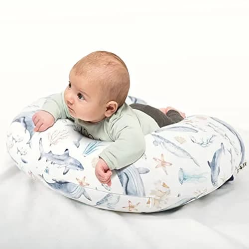 GRSSDER Stretchy Minky Nursing Pillow Cover - Whale Sea World Pattern - 55cm x 50cm (21.7" x 19.7") thumbnail 7