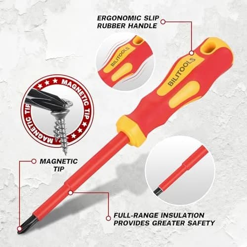 BILITOOLS 12-Piece Insulated Screwdriver & Pliers Set | VDE Certified for 1000V Electrical Work thumbnail 4