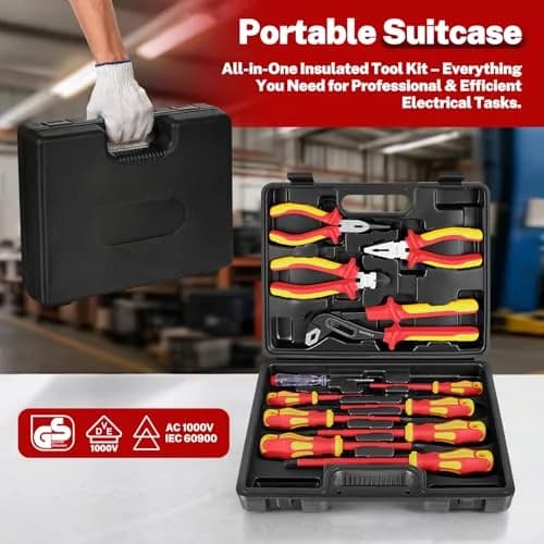 BILITOOLS 12-Piece Insulated Screwdriver & Pliers Set | VDE Certified for 1000V Electrical Work thumbnail 5