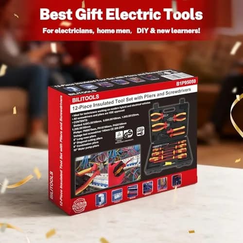 BILITOOLS 12-Piece Insulated Screwdriver & Pliers Set | VDE Certified for 1000V Electrical Work thumbnail 9