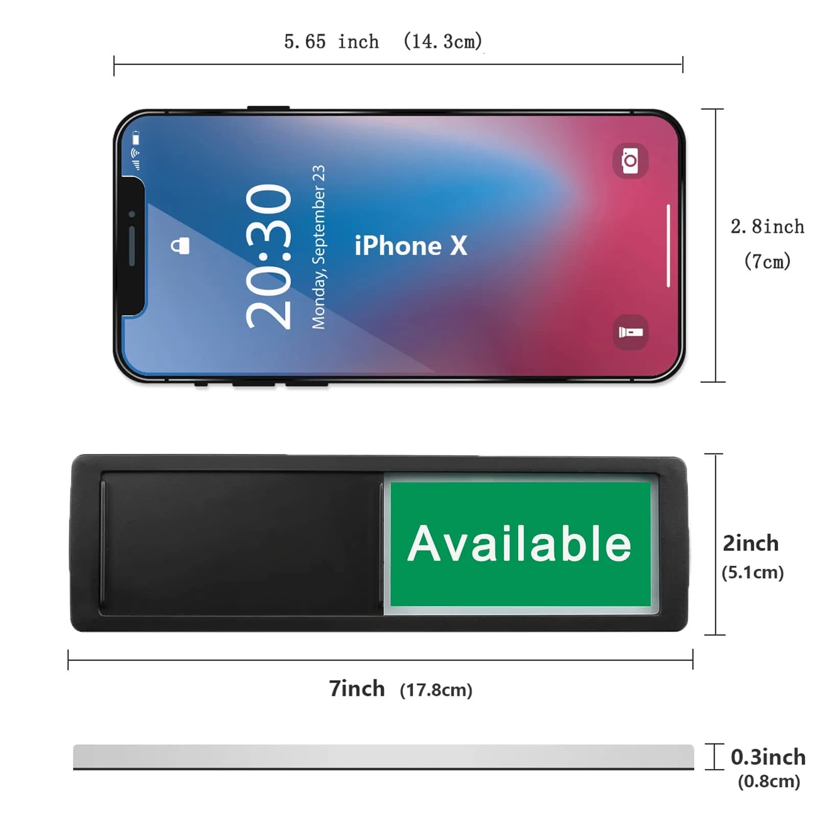 LoYinLo In Use Available Slider Sign - Black, 18cm x 5cm Privacy Indicator for Offices & Homes - view 4