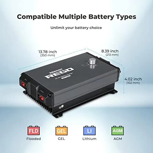 Renogy REGO 12V 60A DC-DC Battery Charger with Bluetooth | 4-Stage Smart Charging for RVs, Boats & Cars thumbnail 2