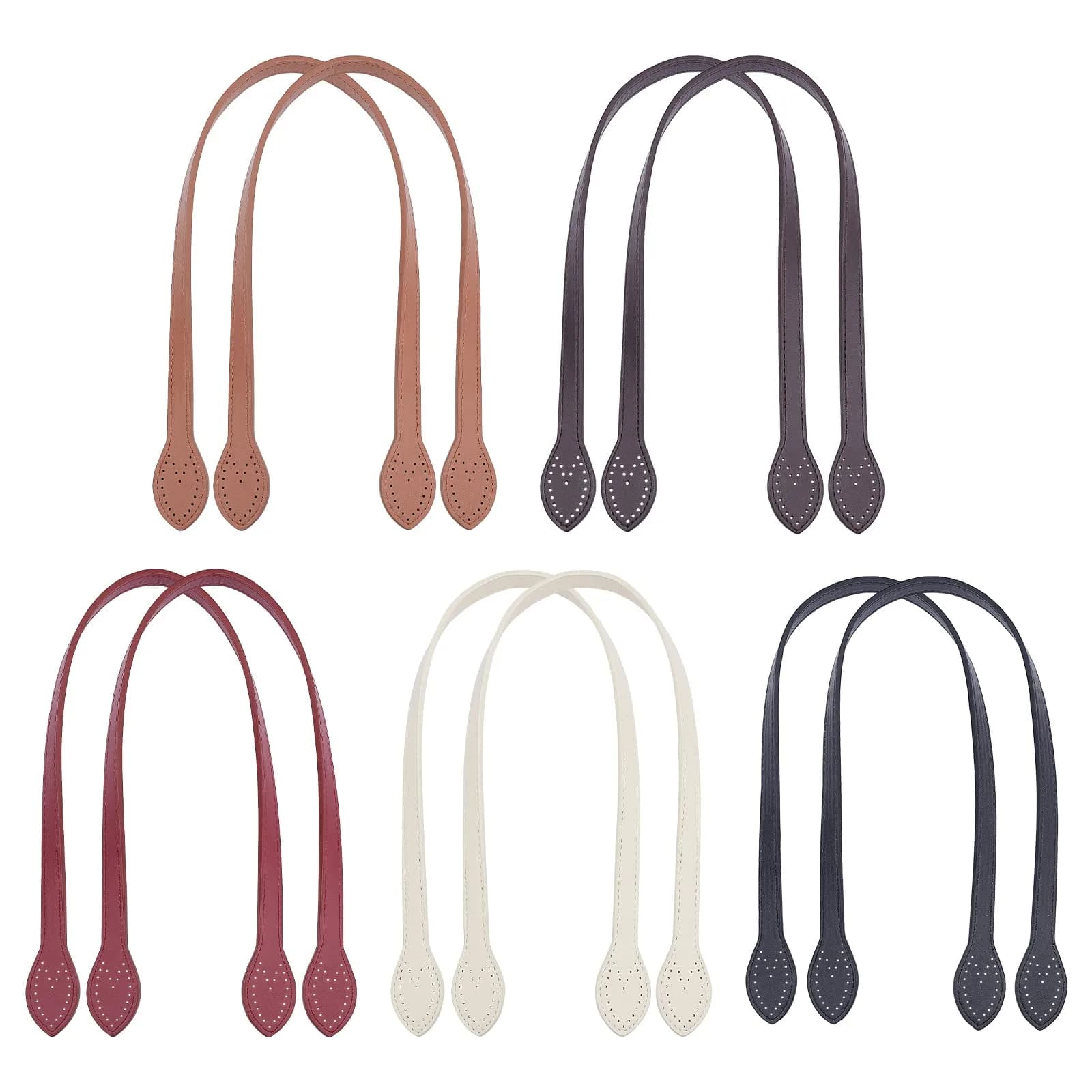 PH PandaHall Leather Purse Straps 23.4" | 5 Colors, 10pcs Bag Handles for DIY Crafts