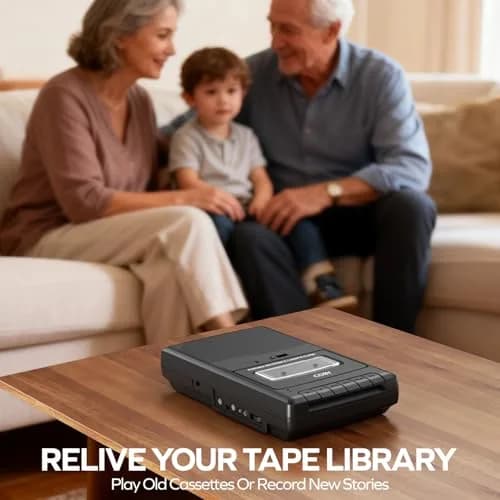 Coby Portable Cassette Player & Voice Recorder CVR42BK Black | Record & Play Cassette Tapes Anywhere thumbnail 6