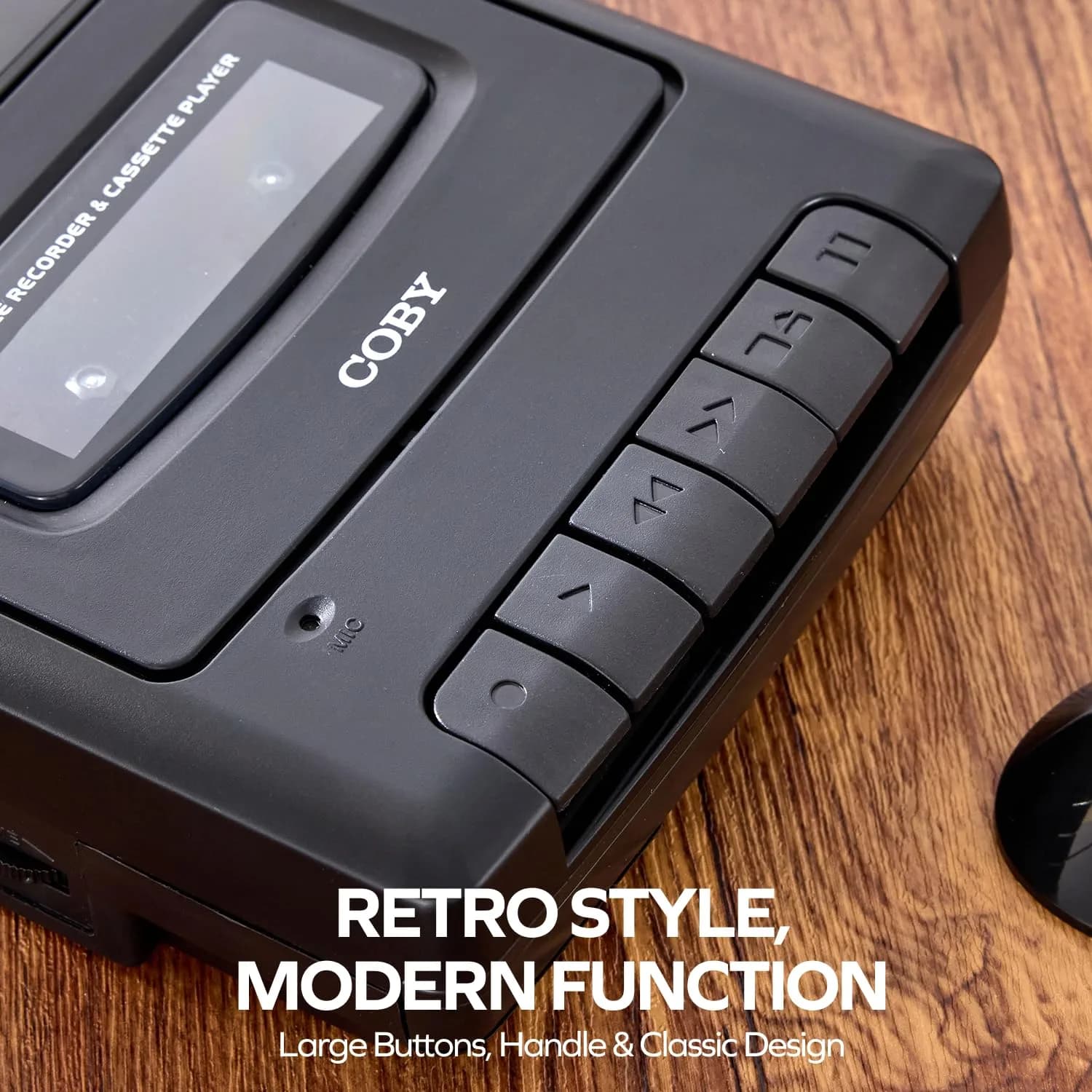 Coby Portable Cassette Player & Voice Recorder CVR42BK Black | Record & Play Cassette Tapes Anywhere - view 7