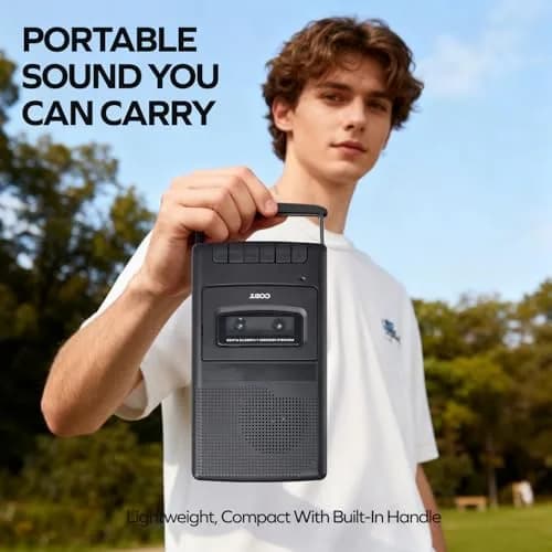 Coby Portable Cassette Player & Voice Recorder CVR42BK Black | Record & Play Cassette Tapes Anywhere thumbnail 8