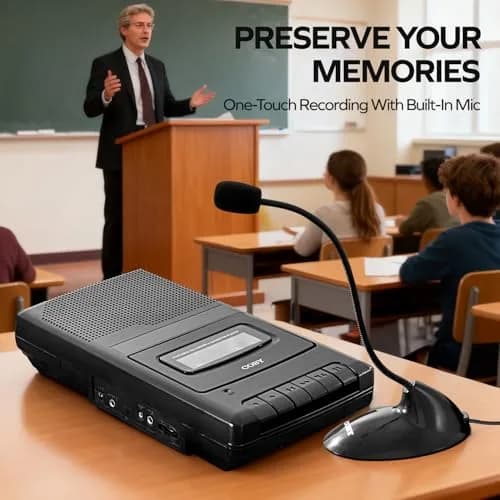 Coby Portable Cassette Player & Voice Recorder CVR42BK Black | Record & Play Cassette Tapes Anywhere thumbnail 3