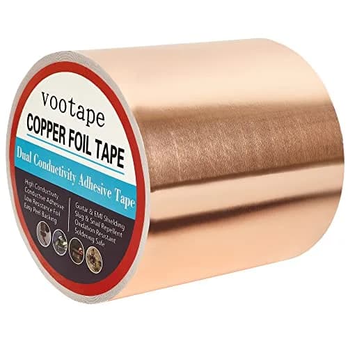 vootape Copper Foil Tape 4 inch x 33ft | Double-Sided Conductive Adhesive for EMI Shielding & Guitar Repairs thumbnail 1