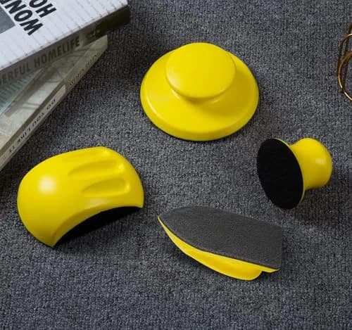 S SATC 4PCS Hook and Loop Sanding Block Set 5 Inch Round and Mouse Shapes | Versatile Sanding for Wood Furniture Restoration thumbnail 6