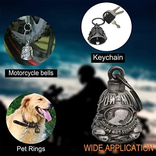 Dream Apparel Motorcycle Ride Bell for Bikers, Heavy Spirit Keychain & Lucky Charm (DBL9-L POW MIA) thumbnail 4