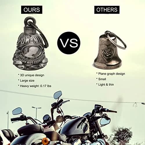 Dream Apparel Motorcycle Ride Bell for Bikers, Heavy Spirit Keychain & Lucky Charm (DBL9-L POW MIA) thumbnail 3