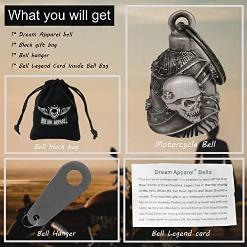 Dream Apparel Motorcycle Ride Bell for Bikers, Heavy Spirit Keychain & Lucky Charm (DBL13-L Rebel) thumbnail 5