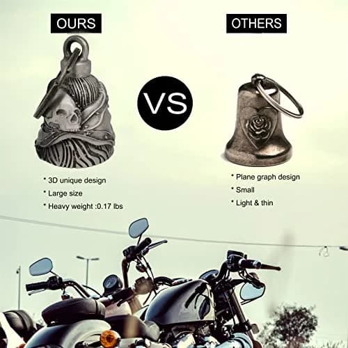 Dream Apparel Motorcycle Ride Bell for Bikers, Heavy Spirit Keychain & Lucky Charm (DBL17-L Rebel) | Unique 3D Design, Heavy Alloy, Multi-Use thumbnail 3