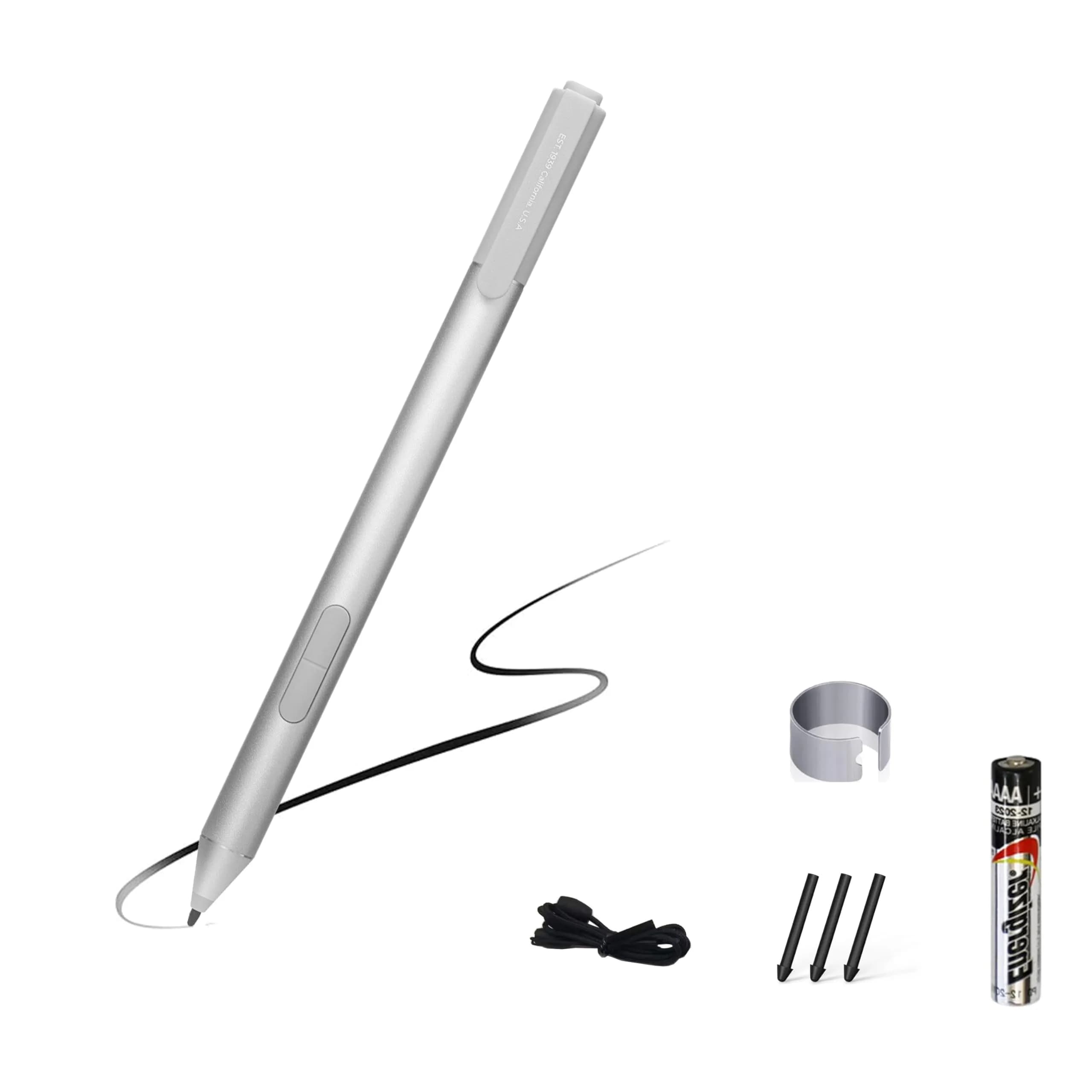 MITATTOK Active Stylus Pen for HP Laptops - Pressure Sensitive, Windows Ink, Palm Rejection, 12-Month Battery, Silver — Silver / Elite X2 1012 G2