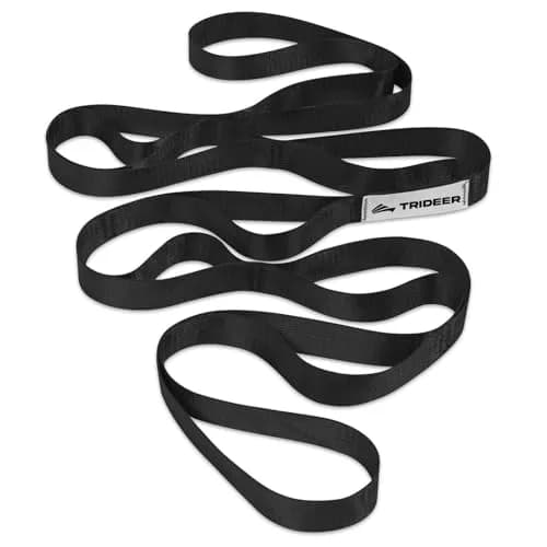 Trideer Stretching Strap Yoga Strap Physical Therapy 75"x1" | Non-Elastic, Sturdy Polyester for Home & Gym (Black) thumbnail 1