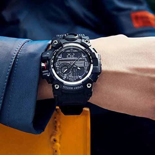 KXAITO Men's Sports Watch 58mm (2.28") | Military Style Dual Dial with LED & Stopwatch thumbnail 7