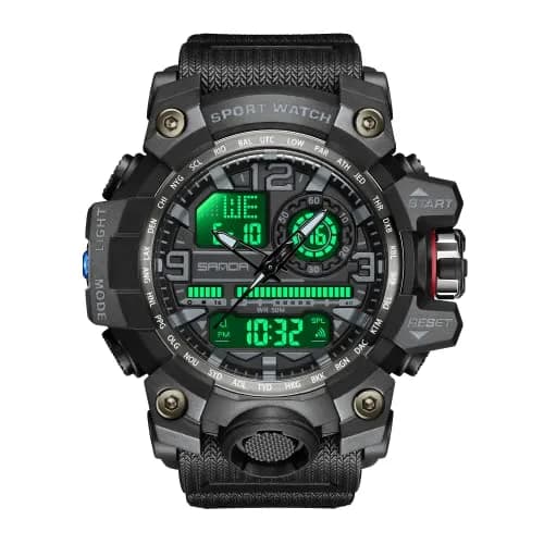 KXAITO Men's Sports Watch 58mm (2.28") | Military Style Dual Dial with LED & Stopwatch thumbnail 3