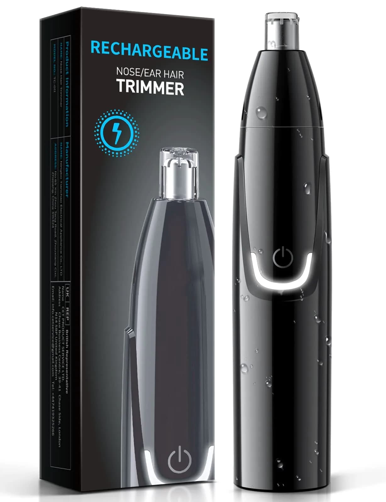 ZORAMI Rechargeable Ear and Nose Hair Trimmer - 2026 Professional Painless Eyebrow & Facial Hair Trimmer for Men Women, Powerful Motor and Dual-Edge Blades for Smoother Cutting Black — Black