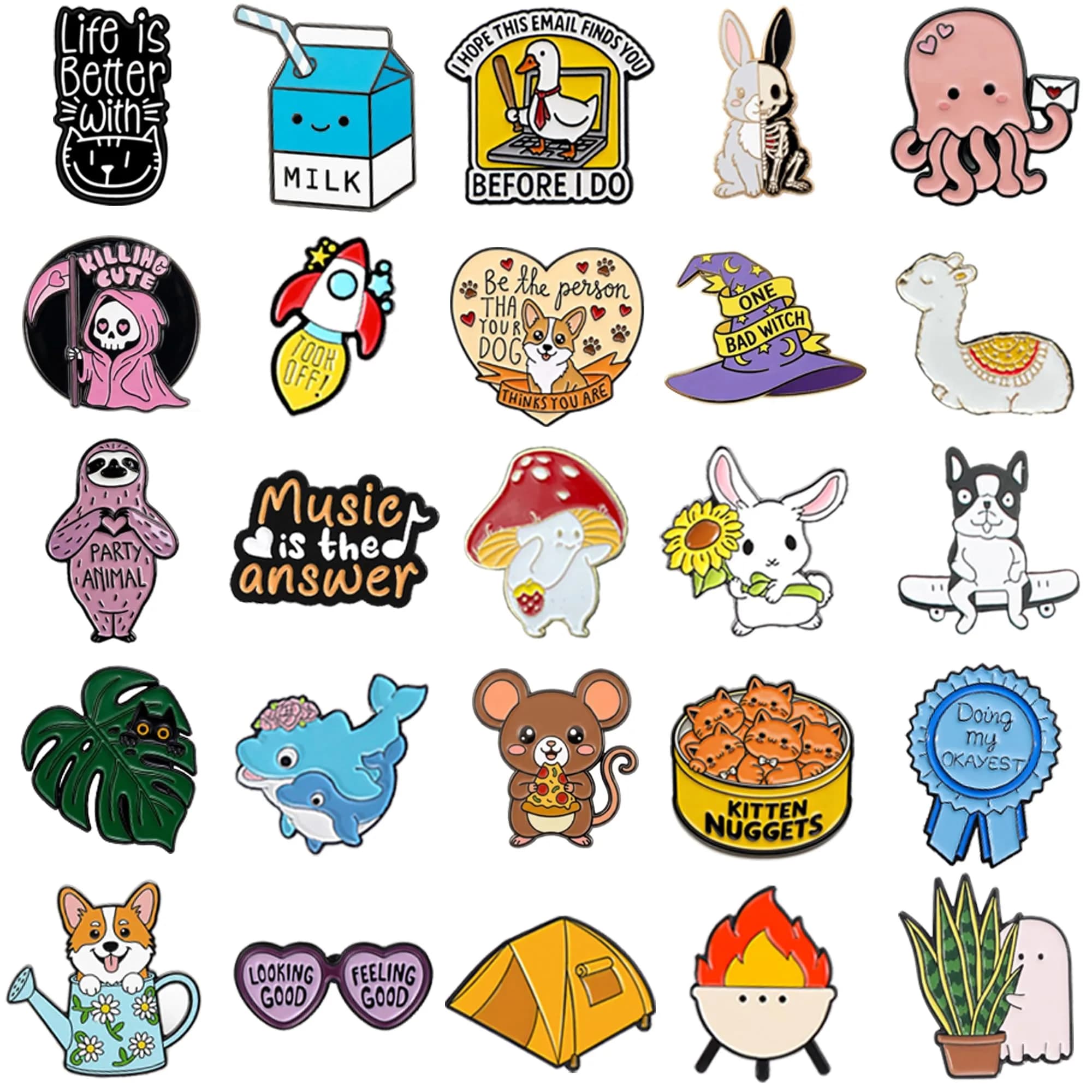 SINCCO Cute Enamel Backpack Pins, Funny Anime Lapel Pin Bulk Set (20 pcs, 1.0-1.4 inch) thumbnail 3