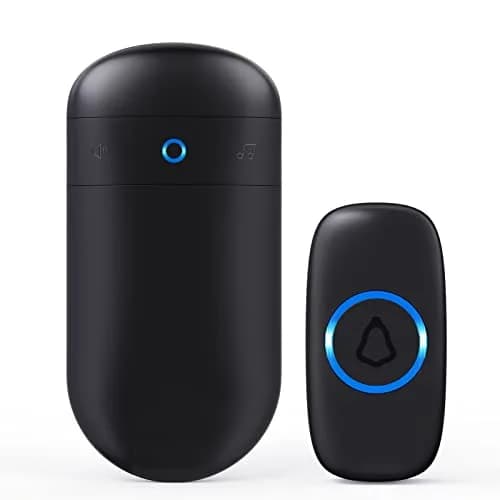 SECRUI Wireless Doorbell Kit with 1000ft Range & 58 Chimes | Black, 1 Receiver 1 Push Button thumbnail 1