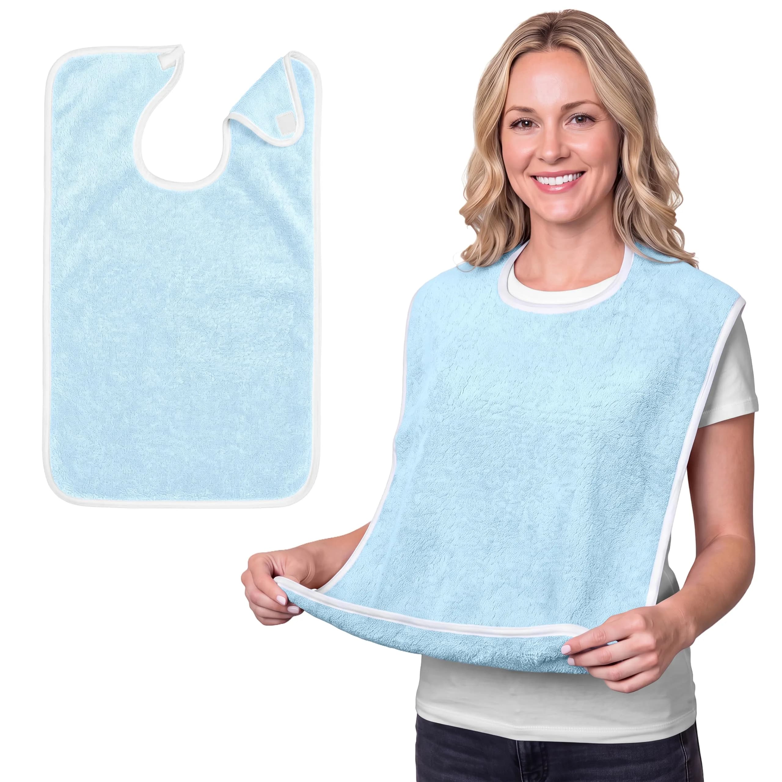 Avalon Towels Adult Bibs for Women & Men | Full Coverage, Reusable, Washable (18" x 30")